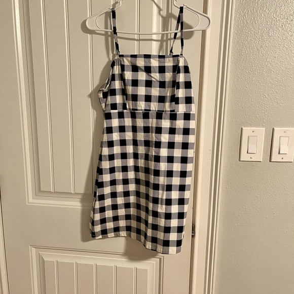 Forever 21 NWT Buffalo plaid black and white mini dress - Picture 2 of 3